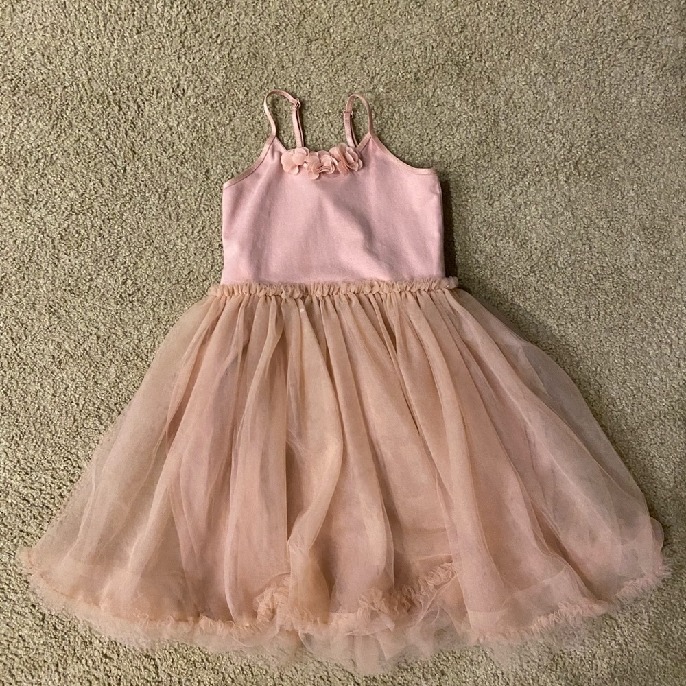 Pink tank dress with mauve tulle skirt!
